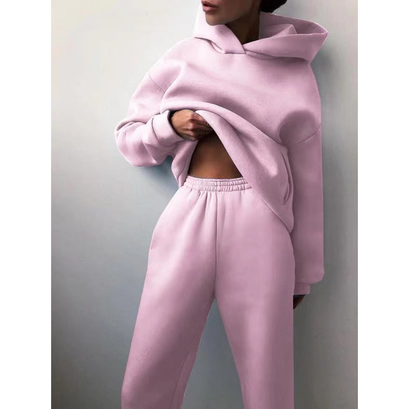 Damen Sportliches Loungewear-Set mit oversized Hoodie und bequemen Jogginghosen WW