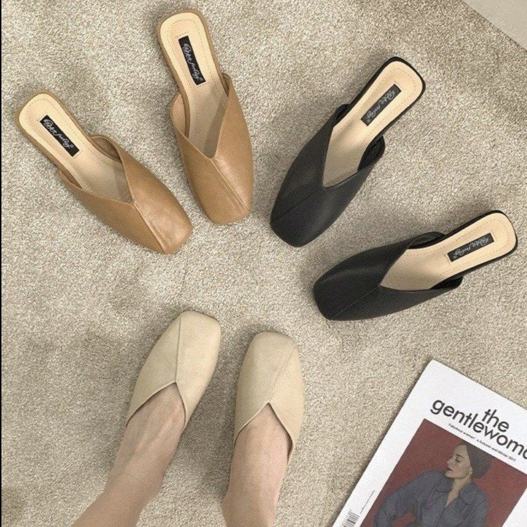 Damen Modische Mules mit elegantem V-Ausschnitt W&W