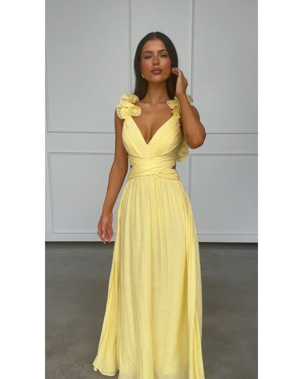 WW | Gebunden Plissee Einfarbiger Rock Kleid