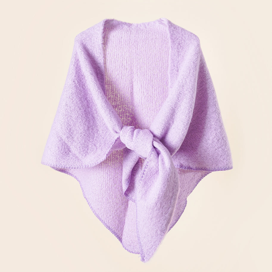 Damen Kuscheliger Wickelponcho mit modernen Fransen und elegantem Design WW