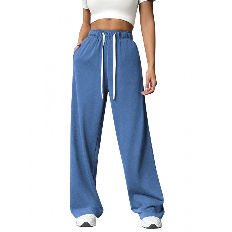 Damen Bequeme und lässige Freizeithose mit weitem Schnitt und elastischem Bund WW