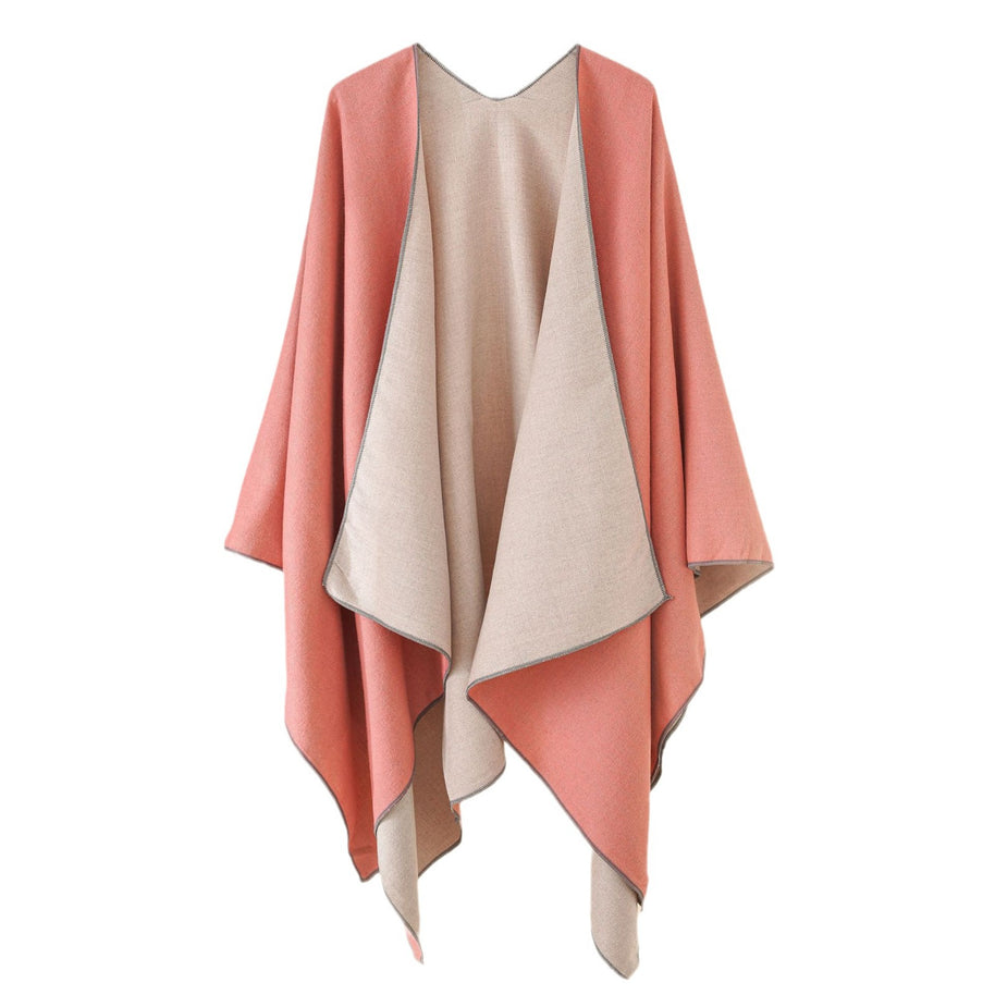 Damen Wohlfühl-Poncho aus weichem Wollmix mit elegantem Schnitt WW