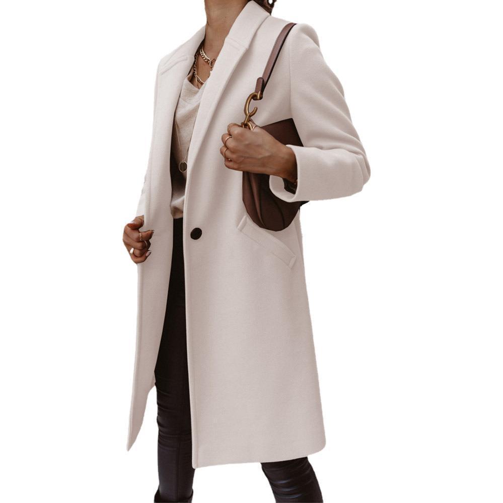 Damen Wollmantel mit elegantem Revers und zeitlosem Schnitt WW