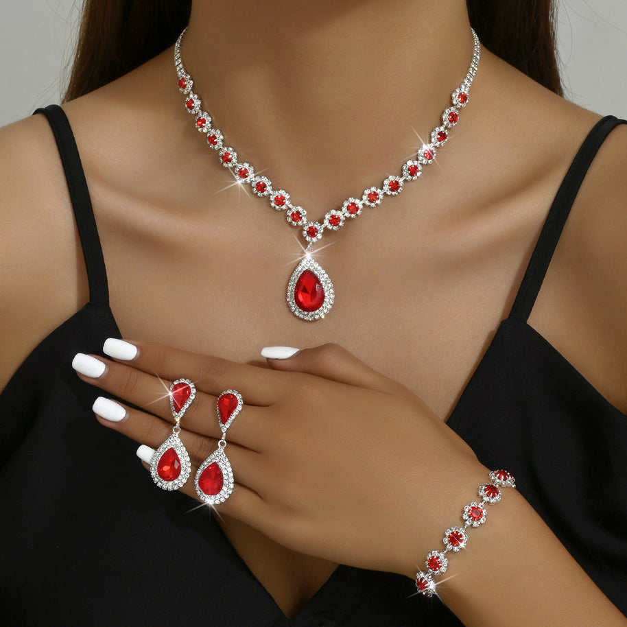WW - Galvanisiertes Strass-Schmuckset