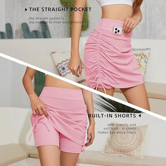 Damen Sportlicher Minirock mit Raffung WW