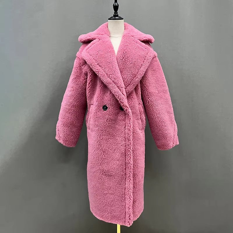 Damen Fleece-Mantel mit doppelter Knopfleiste und trendigem Schnitt WW