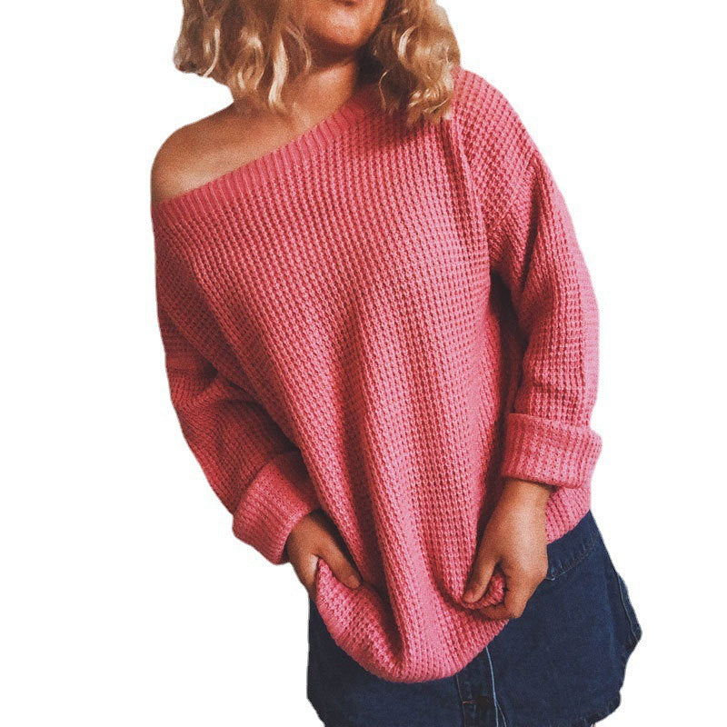 Damen lässiger Strickpullover im modernen Netzdesign WW