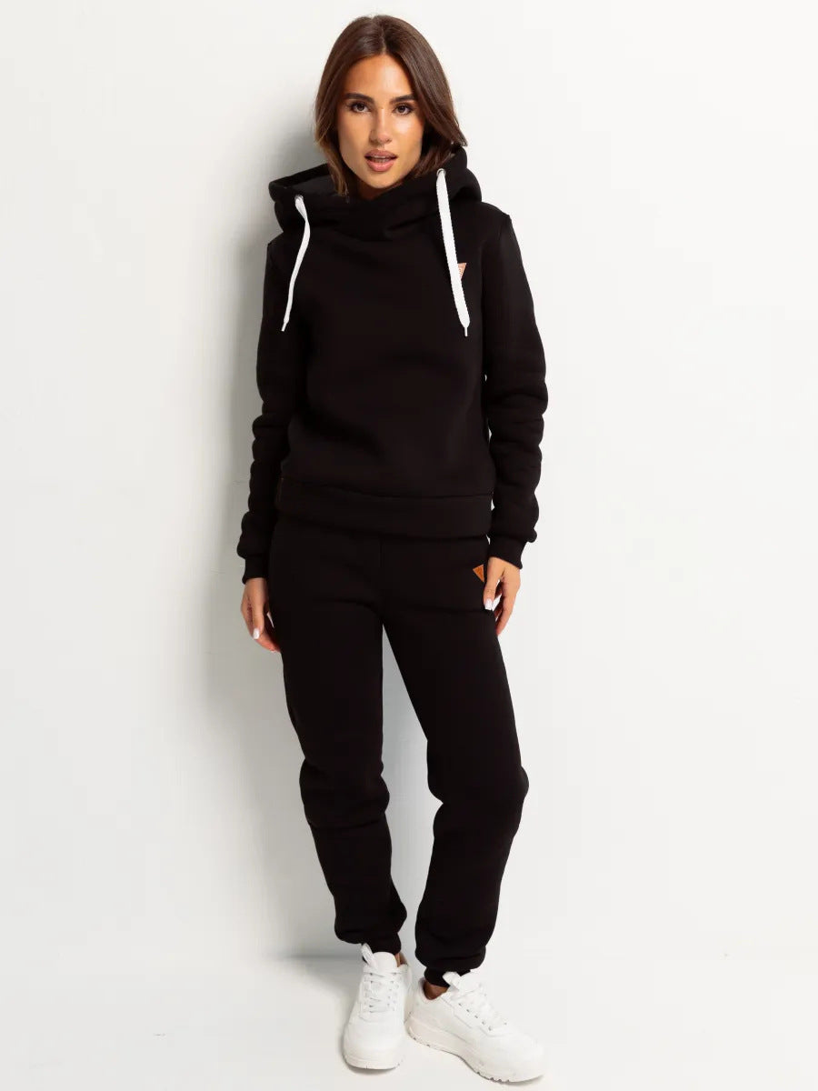 Damen Sportliches Hoodie-Set mit hohem Kragen WW