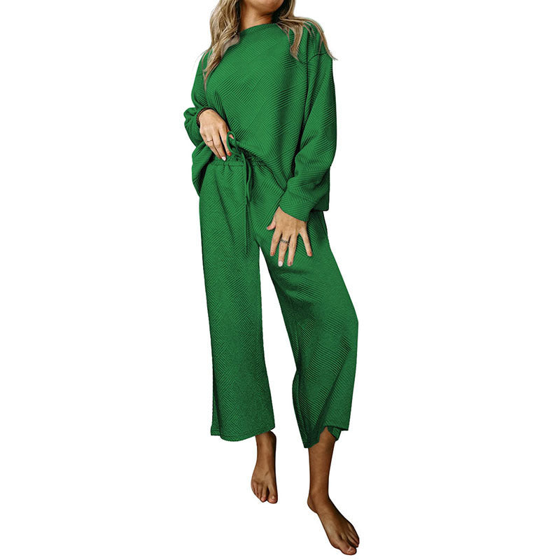 Damen gemütliches Lounge-Set mit strukturiertem Muster WW