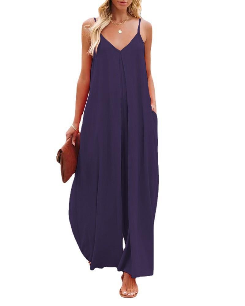 Damen Maxikleid mit schmalen Spagettiträgern und luftiger A-Linien-Silhouette WW
