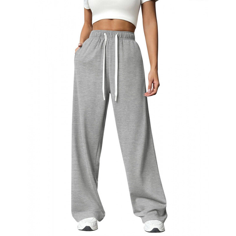 Damen Bequeme und lässige Freizeithose mit weitem Schnitt und elastischem Bund WW