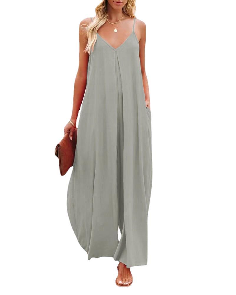 Damen Maxikleid mit schmalen Spagettiträgern und luftiger A-Linien-Silhouette WW