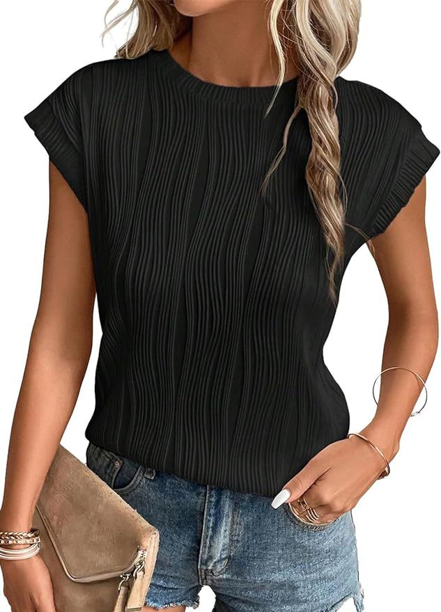 WW | Einfarbiges Rundhalsausschnitt Loose Kurzarm T-Shirt Top