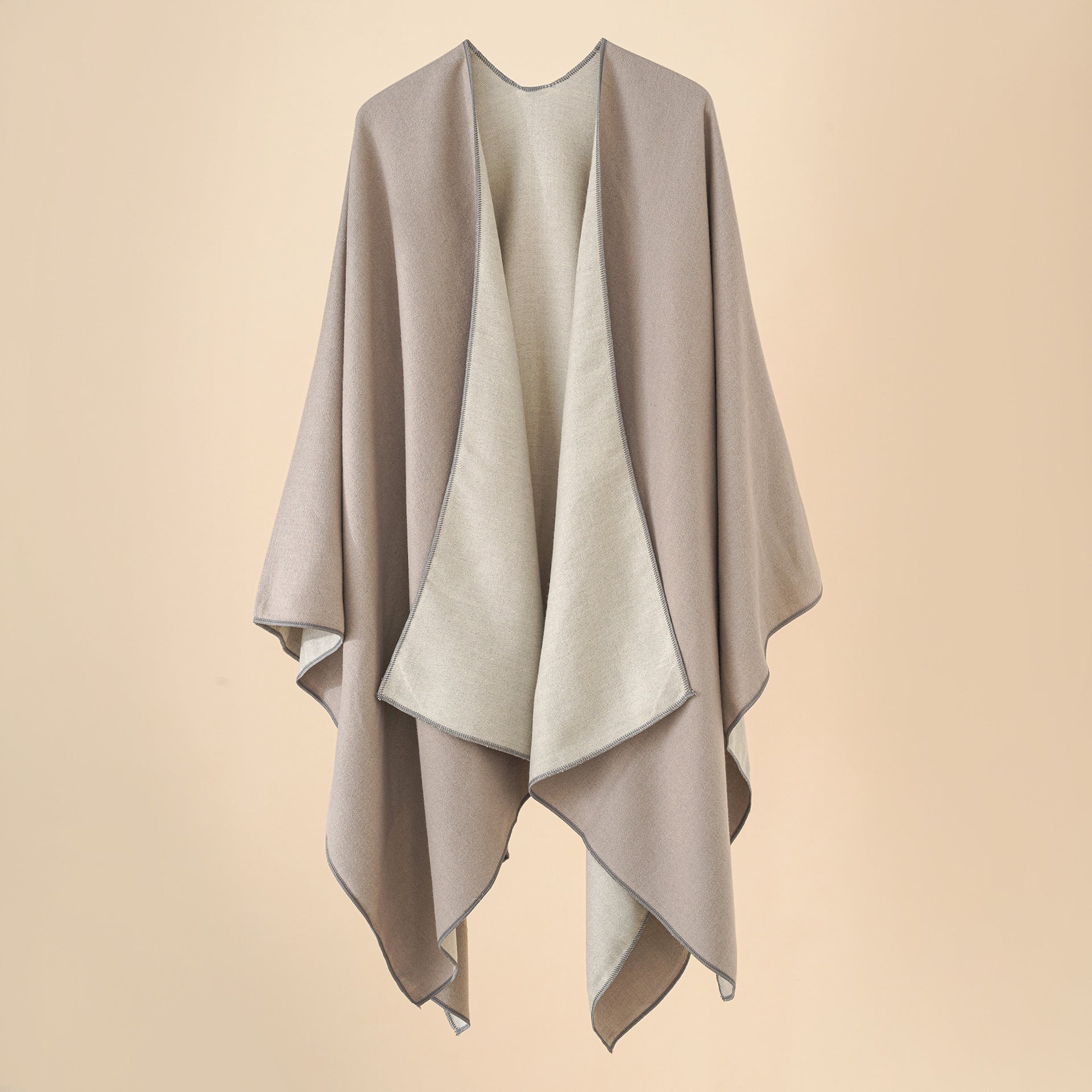 Damen Wohlfühl-Poncho aus weichem Wollmix mit elegantem Schnitt WW