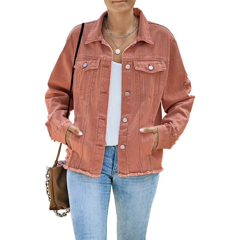 Damen Denim-Jacke mit lässigem Schnitt und funktionalen Taschen WW