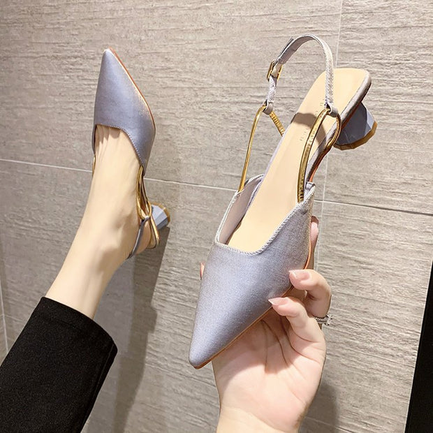 Damen Slingback Pumps mit elegantem Metallverschluss W&W
