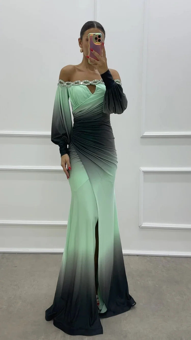 WW | Partykleid mit Camisole und positioniertem Schlitz in großer A-Linie
