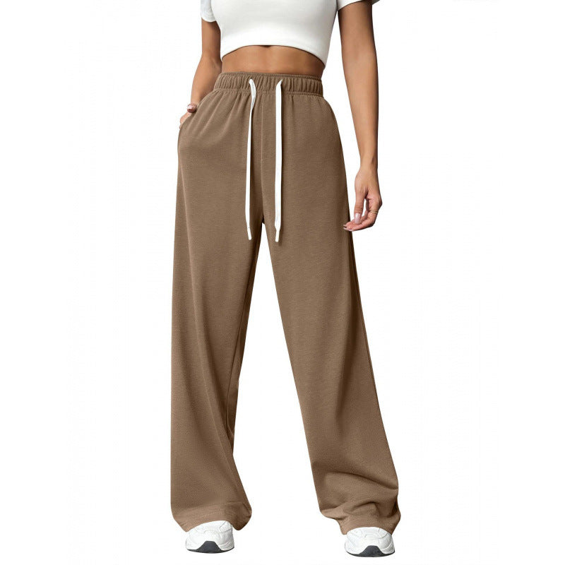 Damen Bequeme und lässige Freizeithose mit weitem Schnitt und elastischem Bund WW