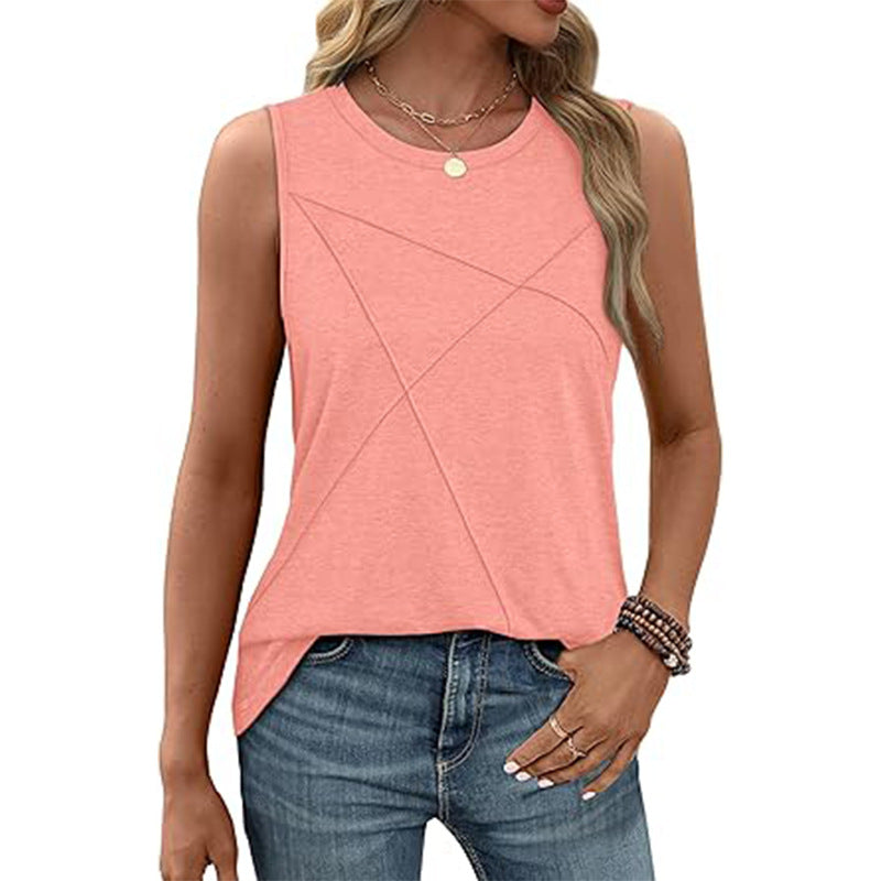 Damen ärmelloses T-Shirt mit modernem geometrischen Design WW