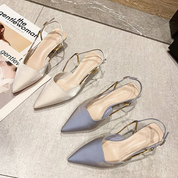 Damen Slingback Pumps mit elegantem Metallverschluss W&W