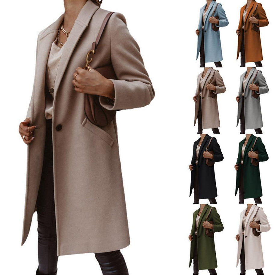 Damen Wollmantel mit elegantem Revers und zeitlosem Schnitt WW