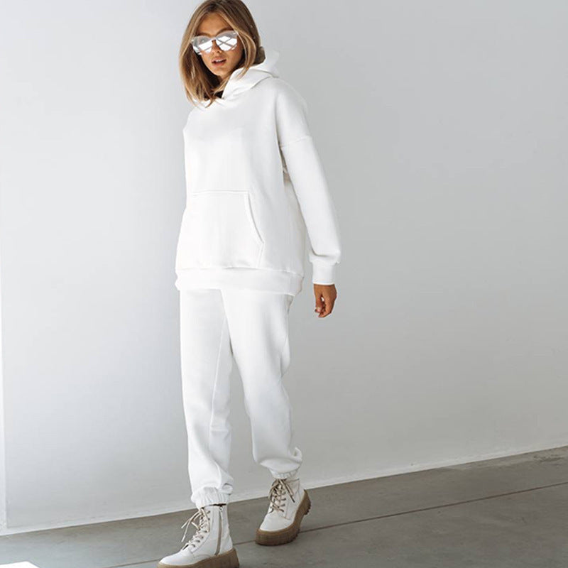 Damen sportliches Fleece-Set mit hohem Kragen WW
