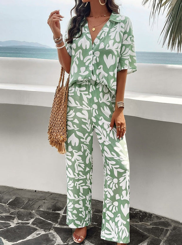 WW | Sommeranzug mit Print und kurzen Ärmeln