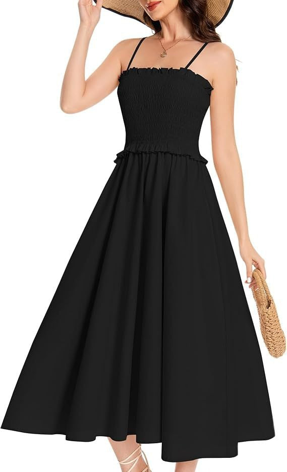 Damen elastisches Maxikleid mit Rüschendetails und geschmeidigem Material WW