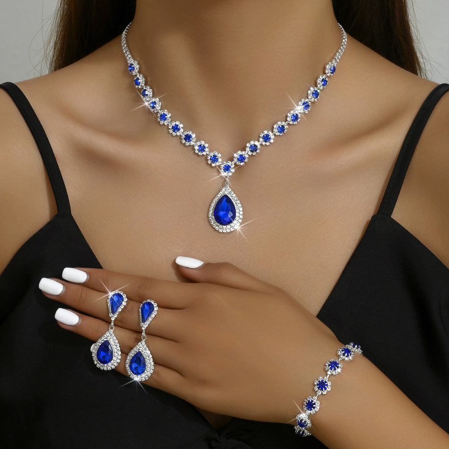 WW - Galvanisiertes Strass-Schmuckset