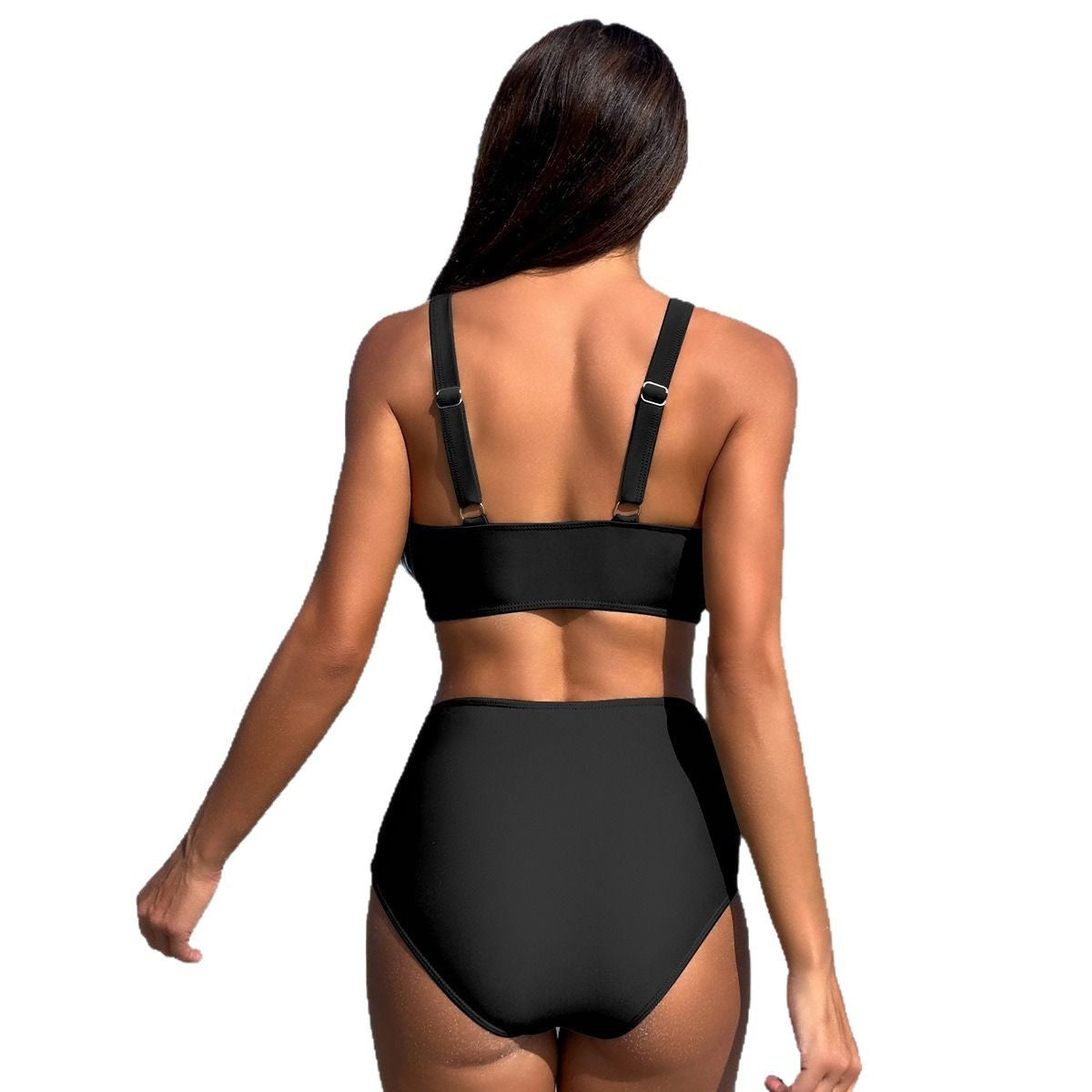 Damen Bikini-Set mit hohem Bund und transparenter Detailverarbeitung WW