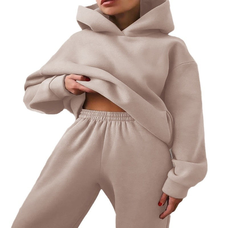 Damen Sportliches Loungewear-Set mit oversized Hoodie und bequemen Jogginghosen WW