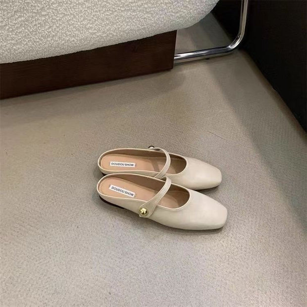 Damen Stilvolle Ballerinas mit glänzendem Obermaterial und eleganter Schnalle W&W