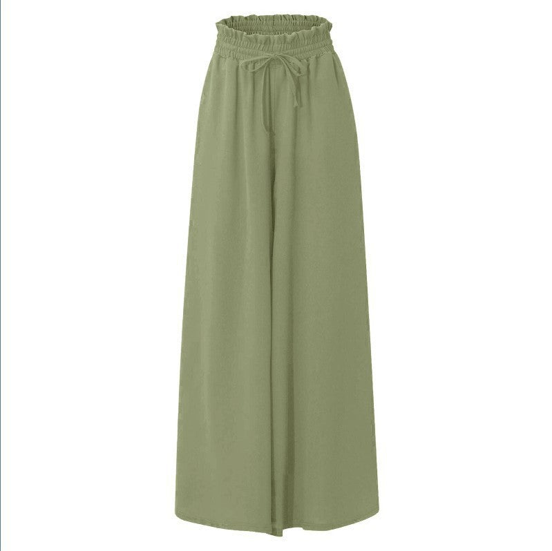 Damen weite Hose mit elastischem Bund und Taschen WW