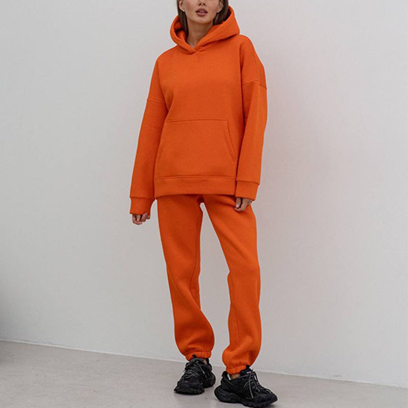 Damen sportliches Fleece-Set mit hohem Kragen WW