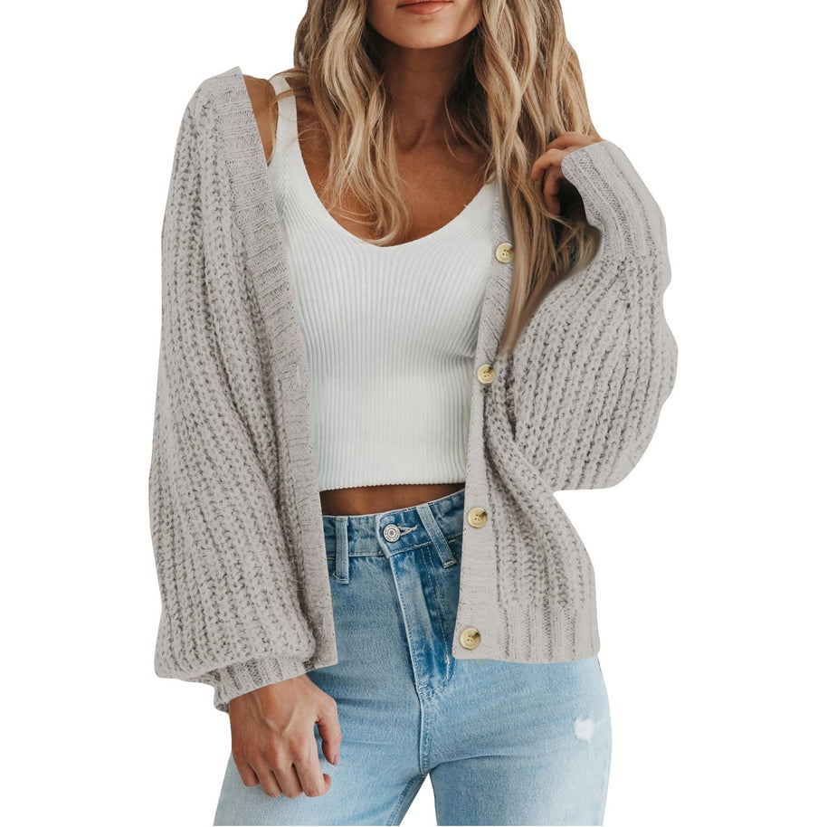 Damen Strickjacke mit grobem Muster und modischem Schnitt WW