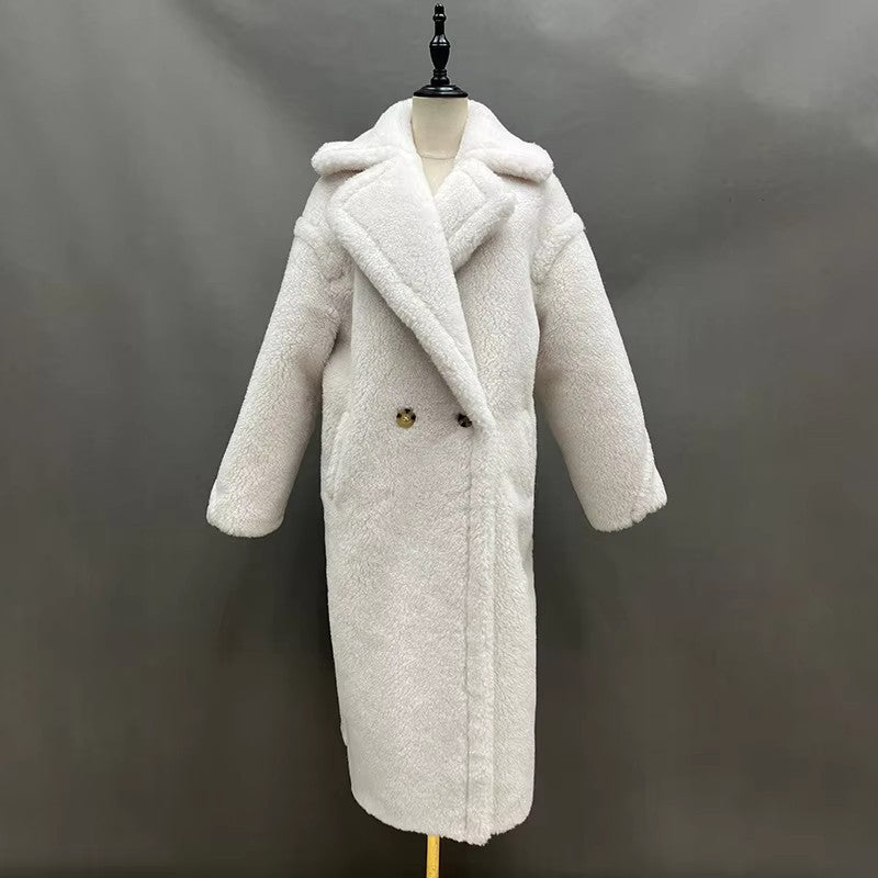 Damen Fleece-Mantel mit doppelter Knopfleiste und trendigem Schnitt WW