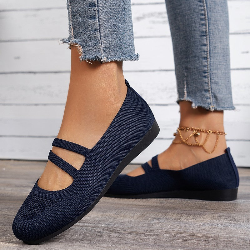 WW | Flache Slipper Mit Riemen Über Dem Spann Und Flacher Sohle Für Damen