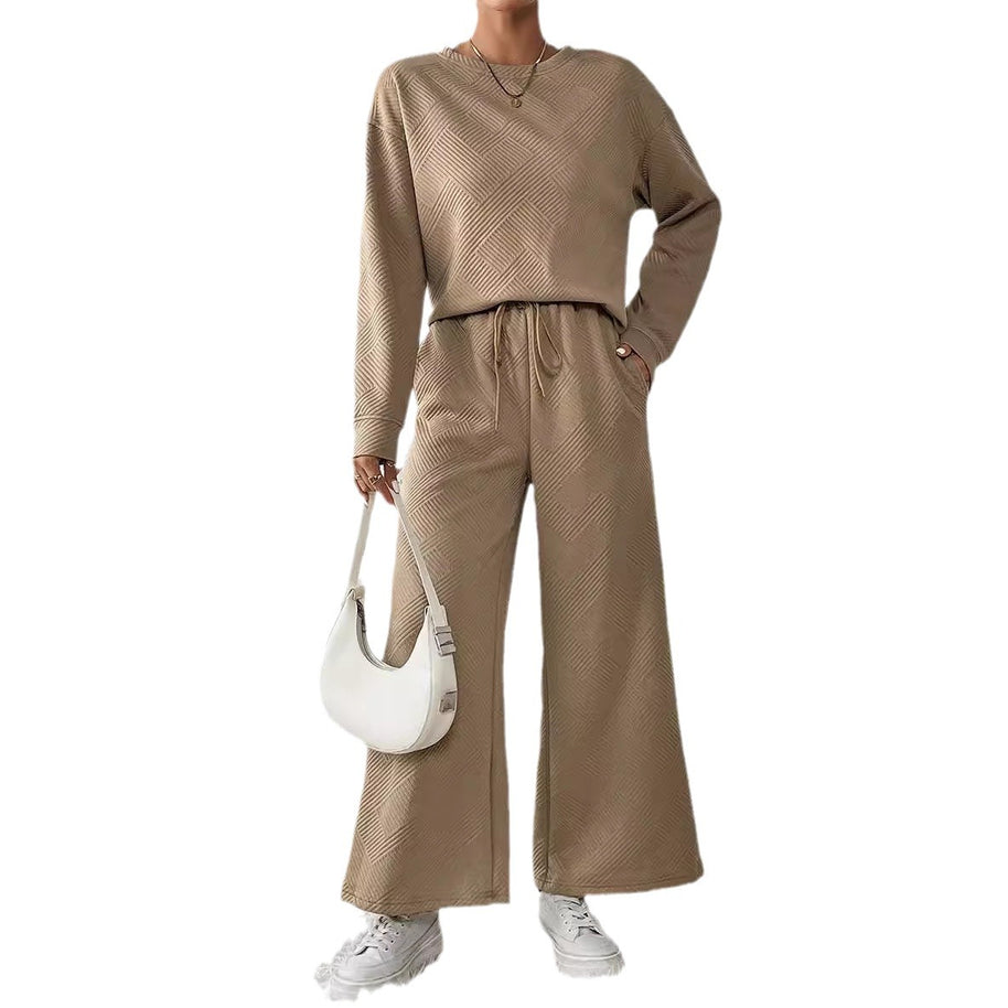 Damen gemütliches Lounge-Set mit strukturiertem Muster WW