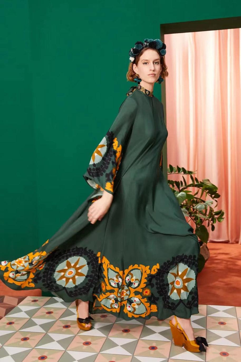 WW | Bedrucktes Dreiviertelarmkleid