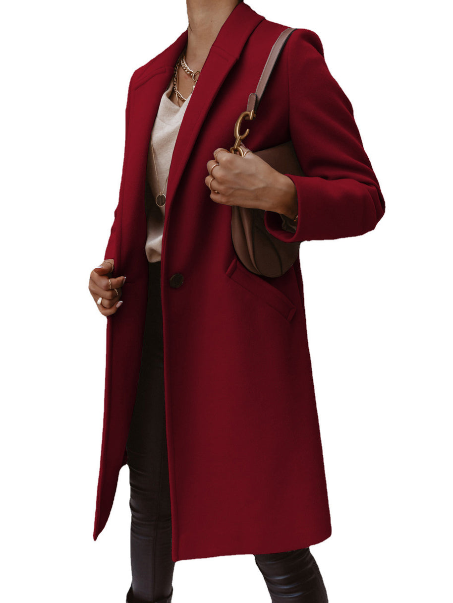 Damen Wollmantel mit elegantem Revers und zeitlosem Schnitt WW