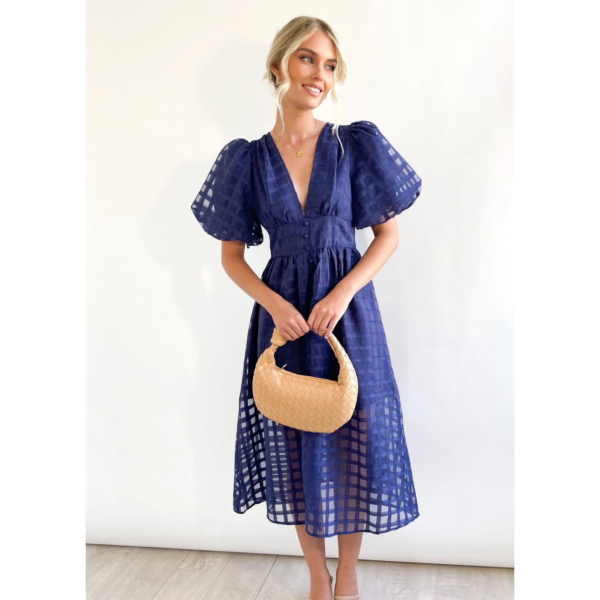 WW | Midikleid mit Puffärmeln