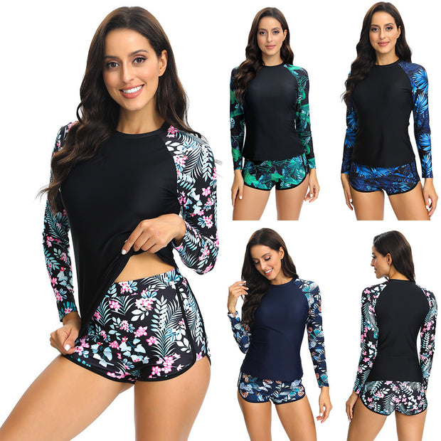 WW | Damen Surfanzug mit langem Arm und modischem floralem Design