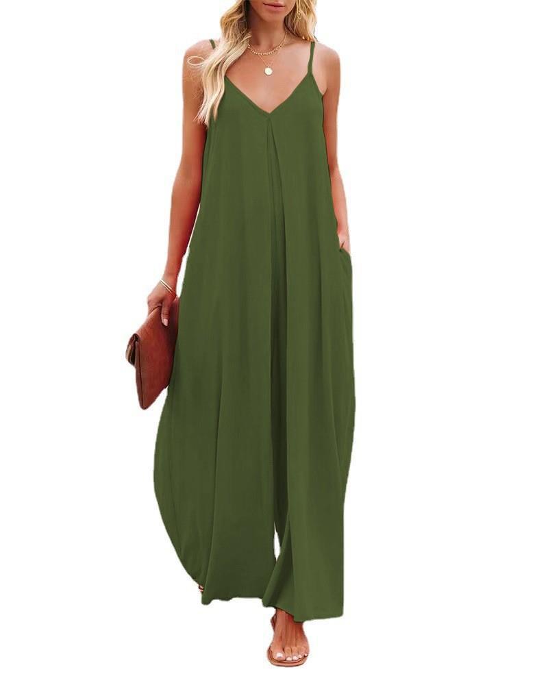 Damen Maxikleid mit schmalen Spagettiträgern und luftiger A-Linien-Silhouette WW