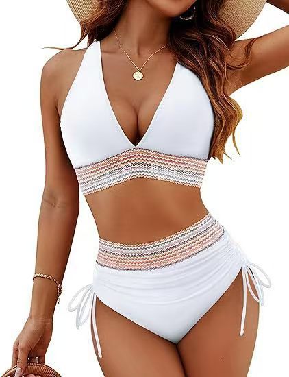 Damen Bikinis mit hoch tailliertem Schnitt und modischen Details WW