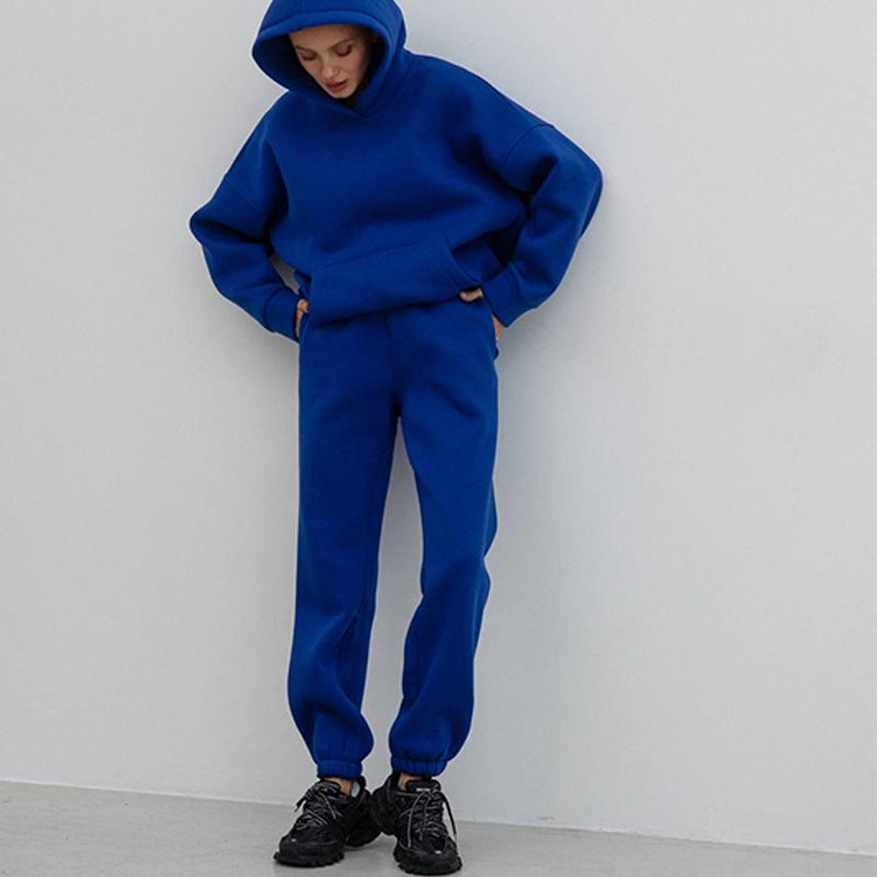 Damen sportliches Fleece-Set mit hohem Kragen WW