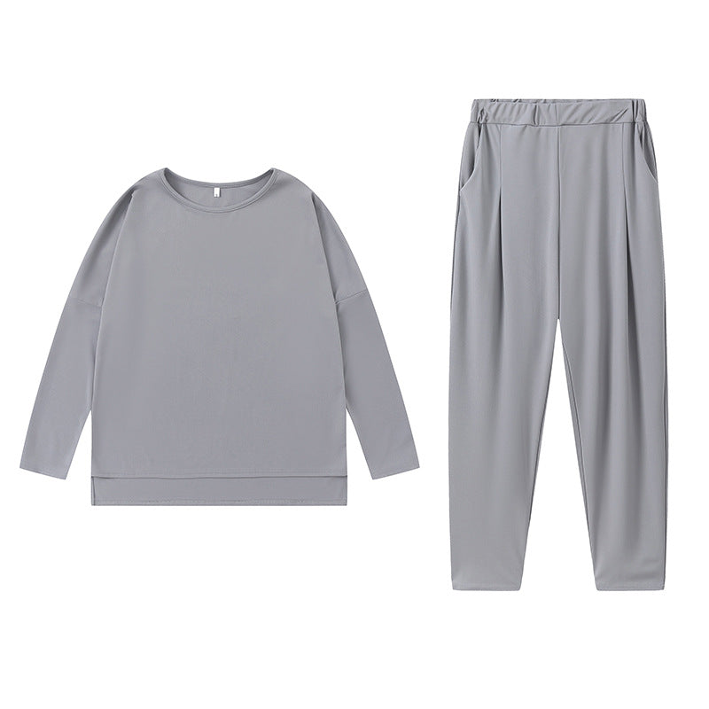 Damen Sportliches Sweat-Outfit mit elastischem Bund und geräumigen Taschen WW
