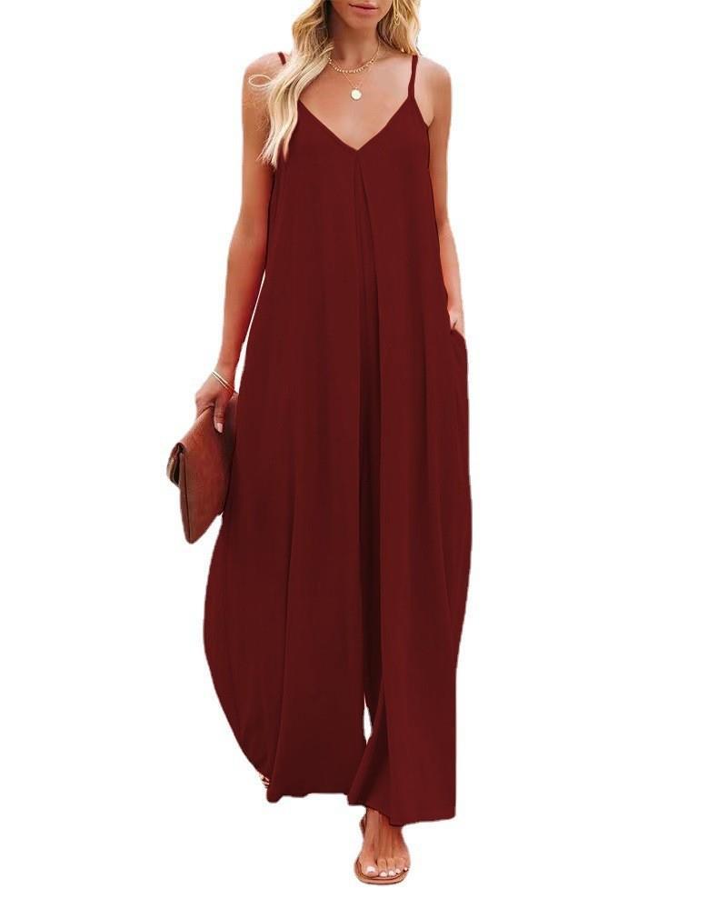 Damen Maxikleid mit schmalen Spagettiträgern und luftiger A-Linien-Silhouette WW