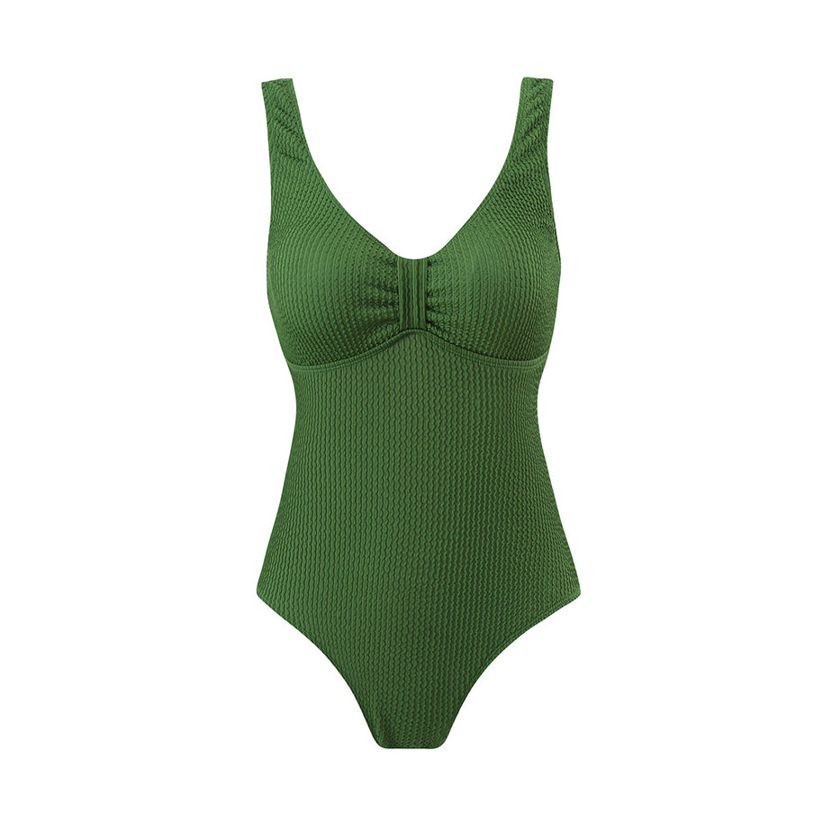 Damen Einteiliger Badeanzug mit strukturiertem Obermaterial und sportlichem Schnitt WW
