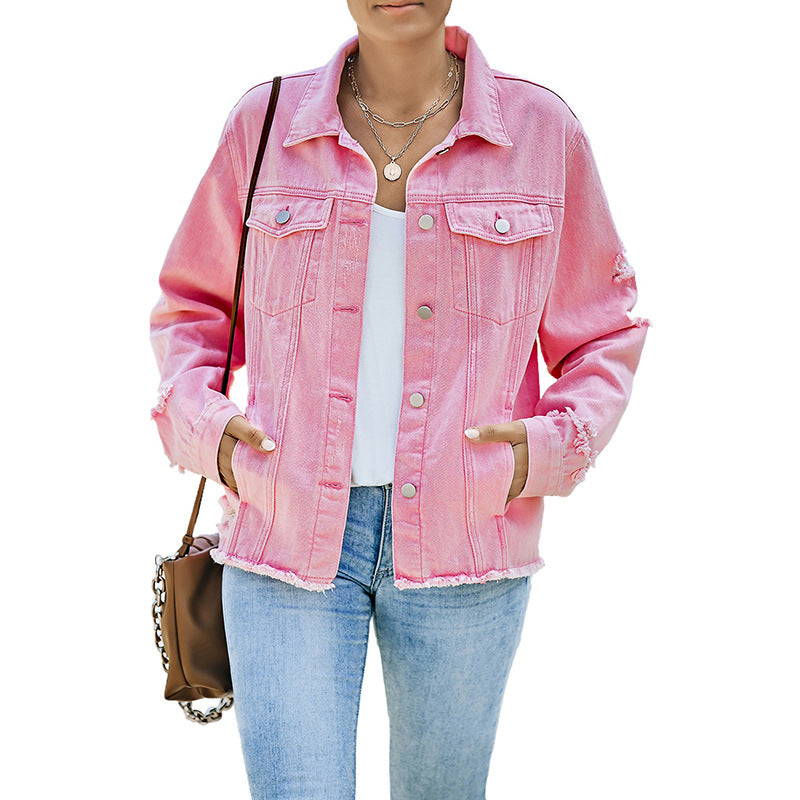 Damen Denim-Jacke mit lässigem Schnitt und funktionalen Taschen WW