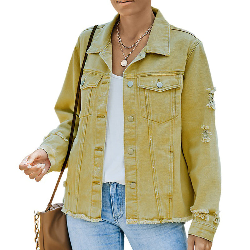 Damen Denim-Jacke mit lässigem Schnitt und funktionalen Taschen WW